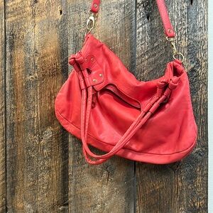 Coral slouch crossover purse